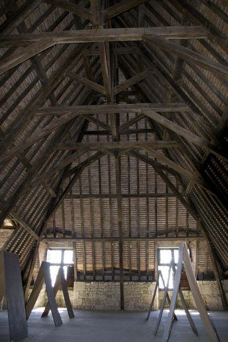 interior of an old french barn