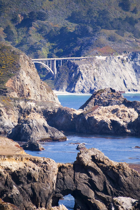 concrete arch bridges on the big sur coast, monterey country, california