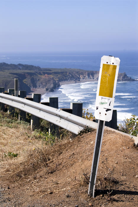 lookout out across San Carpoforo Beach to ragged point, california pacific coast