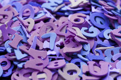 6954   Purple numbers and letters