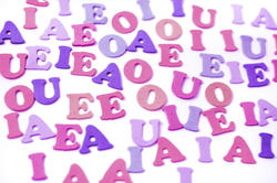 7034   Vowels in purple and pink