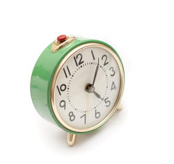 8897   Round green metal alarm clock