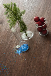 11685   Ornaments, Glitter and Evergreen Sprig in Beakers