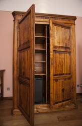 8923   Old wooden wardrobe or armoire