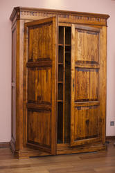 8908   Large old rustic wooden wardrobe