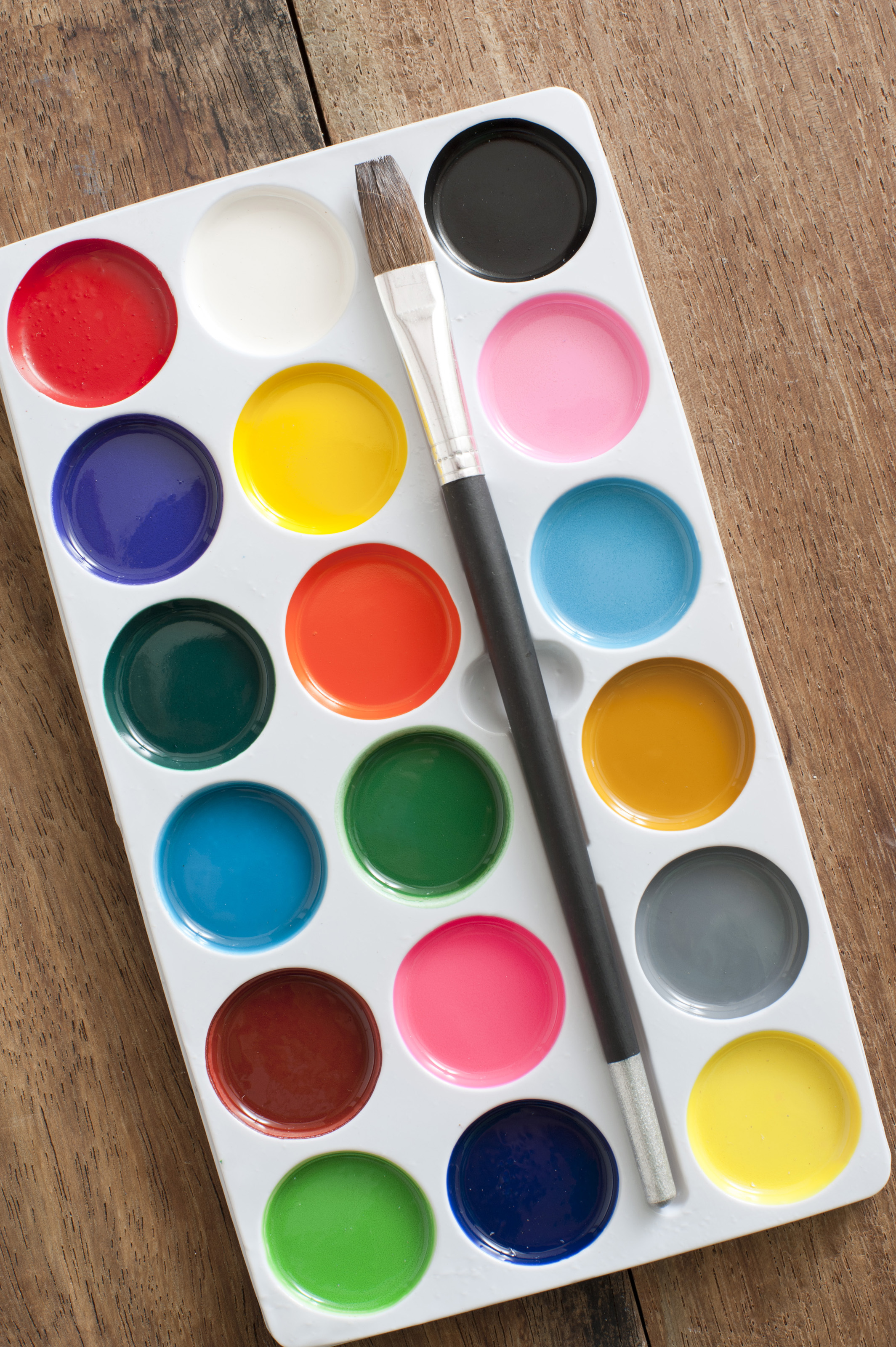 Free Stock Photo 12189 Poster Paint Set With Brush Freeimageslive