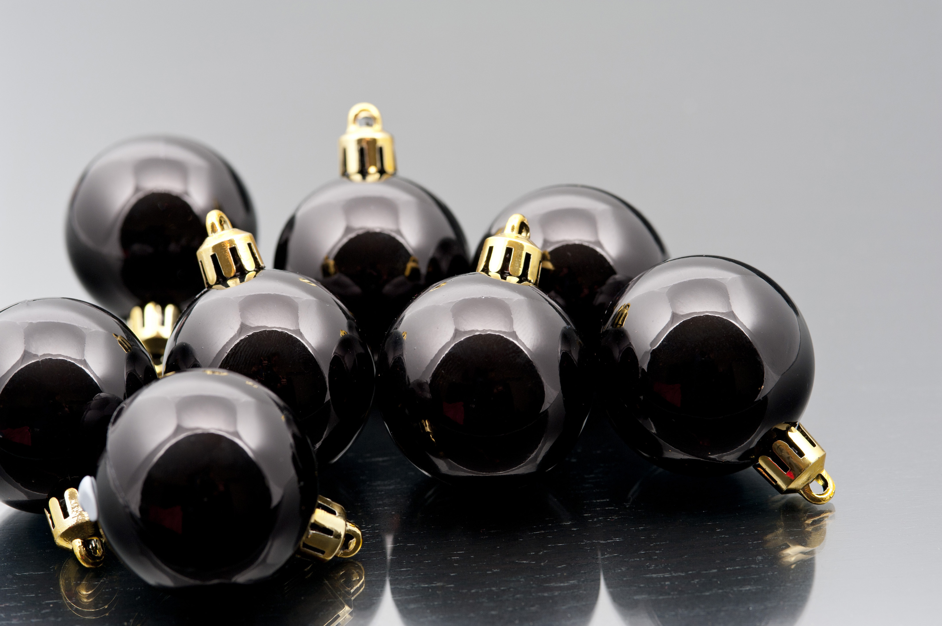 black christmas balls