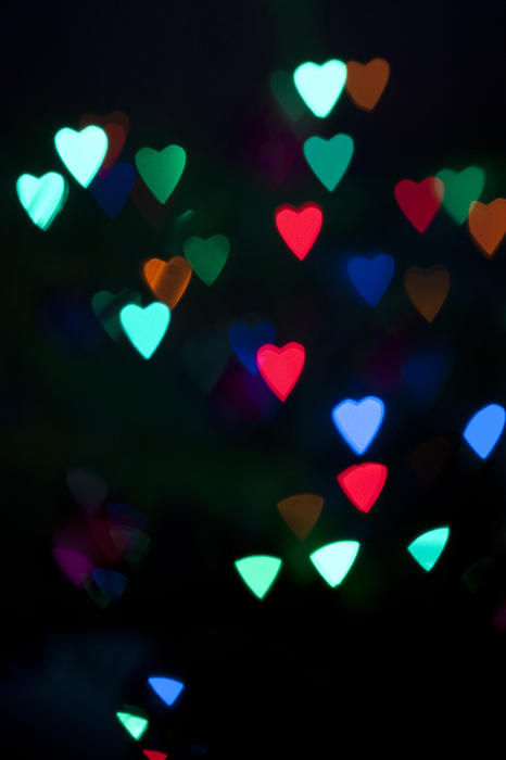Free Stock Photo 10577 Glowing Heart Shape Lights at Night | freeimageslive