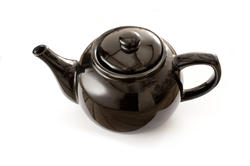9968   Black ceramic glazed teapot