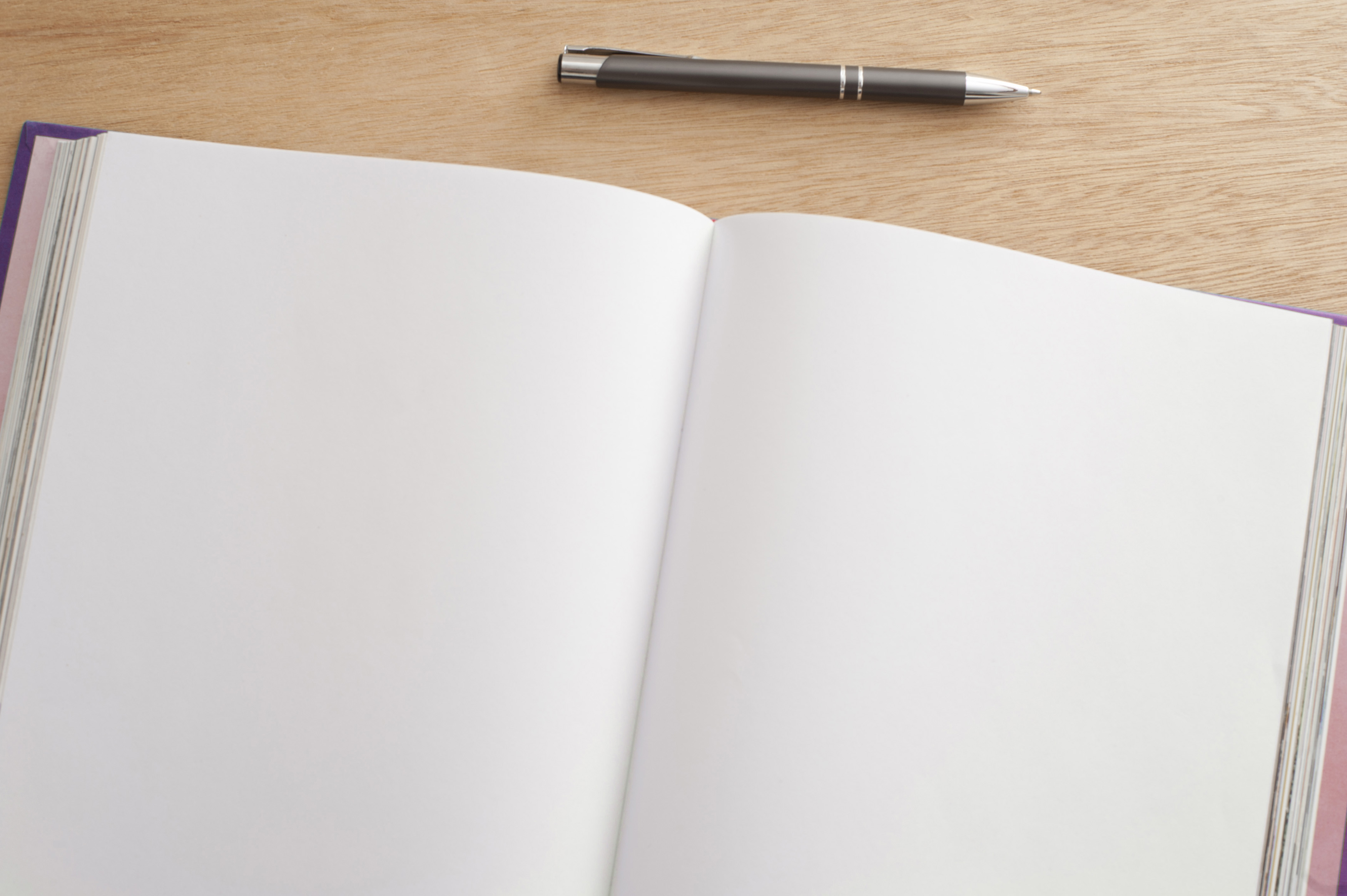 Free Stock Photo 12725 Double spread open blank pages in a journal