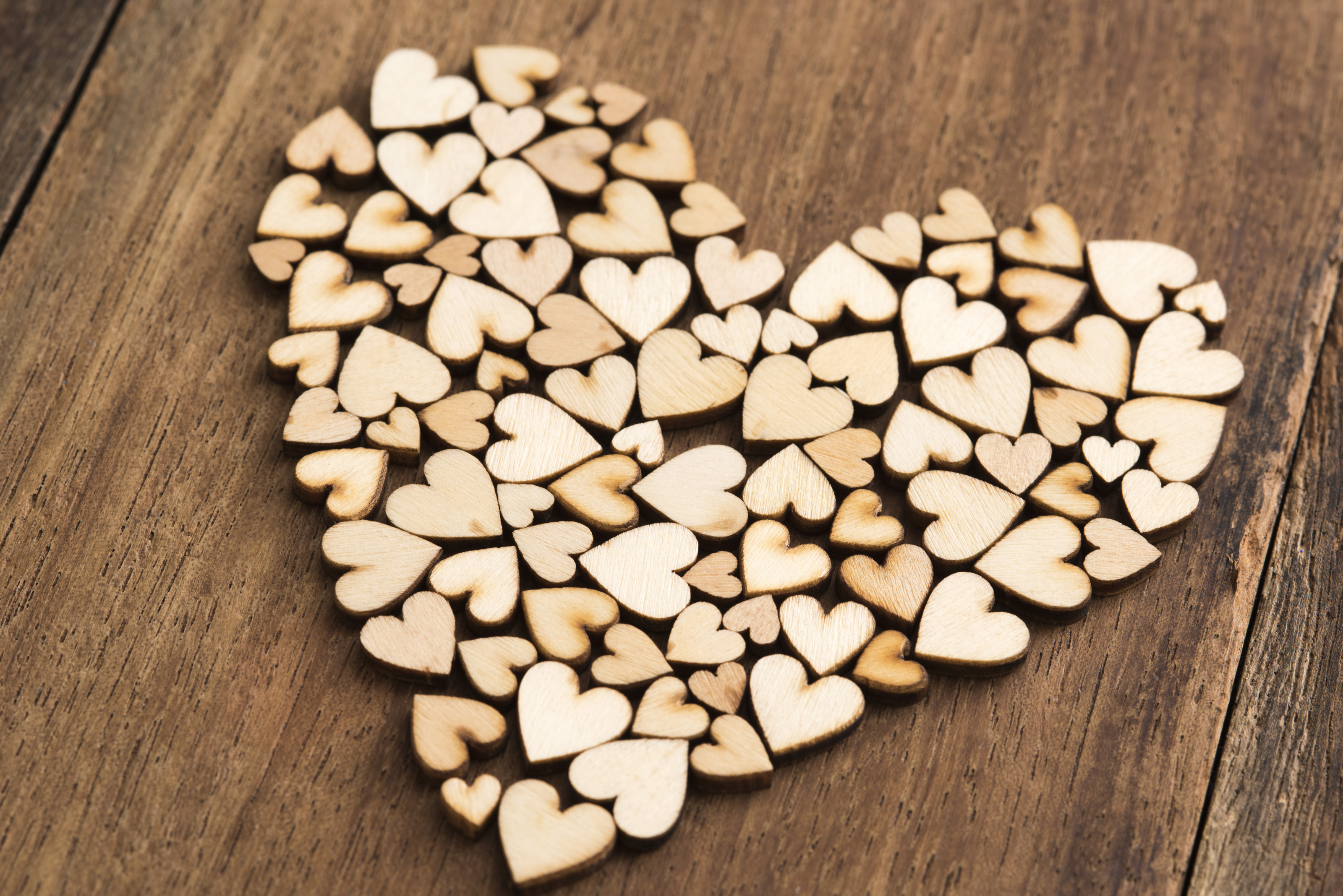 heart shaped wood pieces