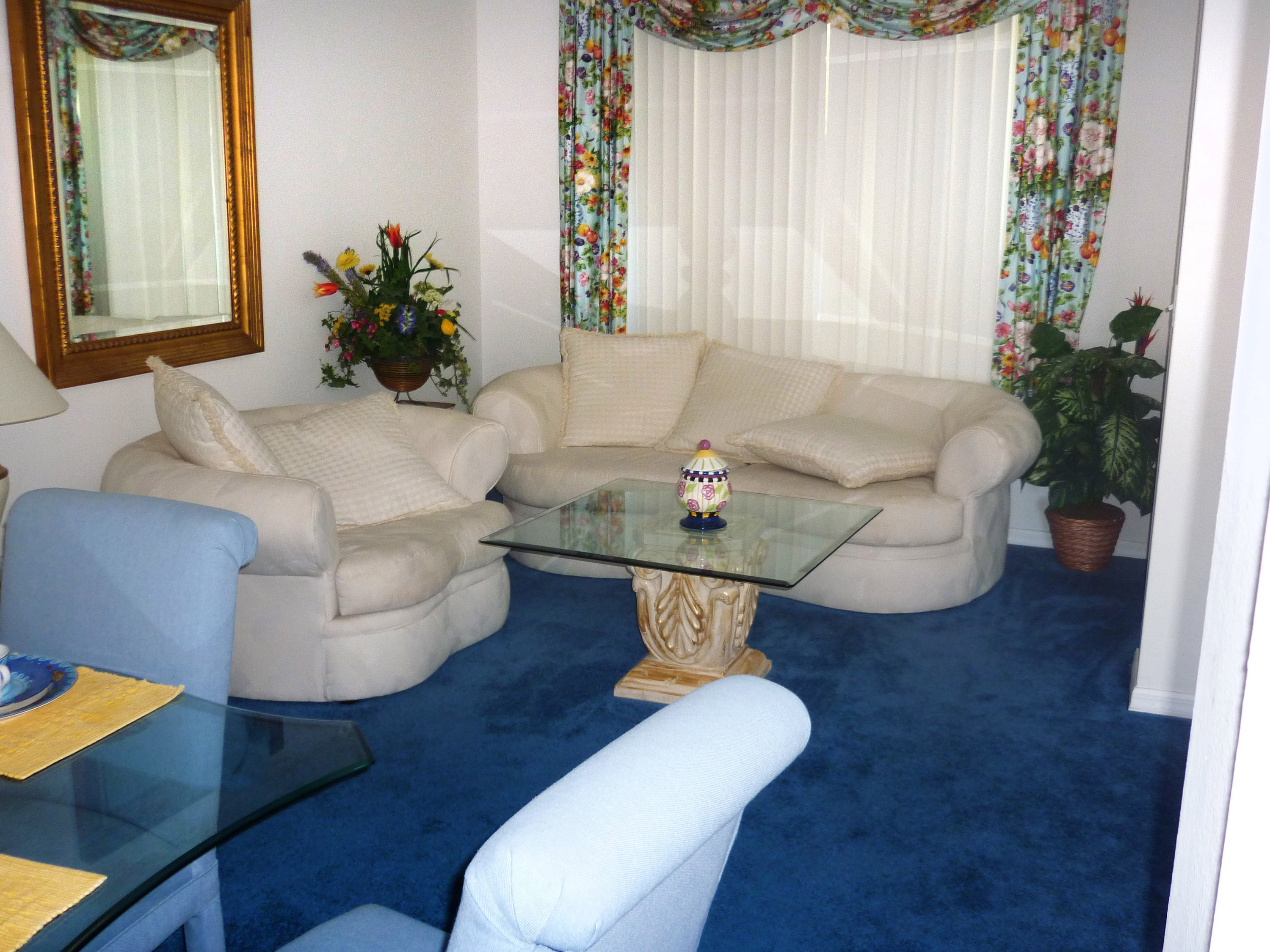 light blue carpet in living room
